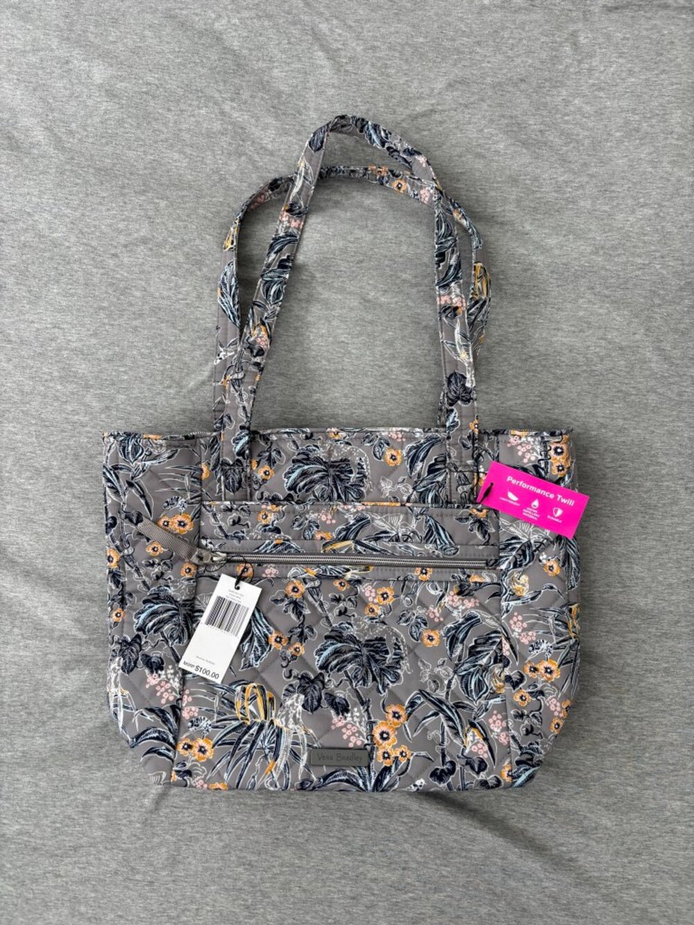 Vera Bradley Performance Twill Small Vera Tote Bag Rain Forest Toile NWT $100